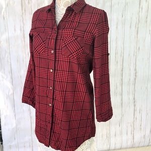 💕Victoria Secret Red Plaid Sleep Pj Shirtdress